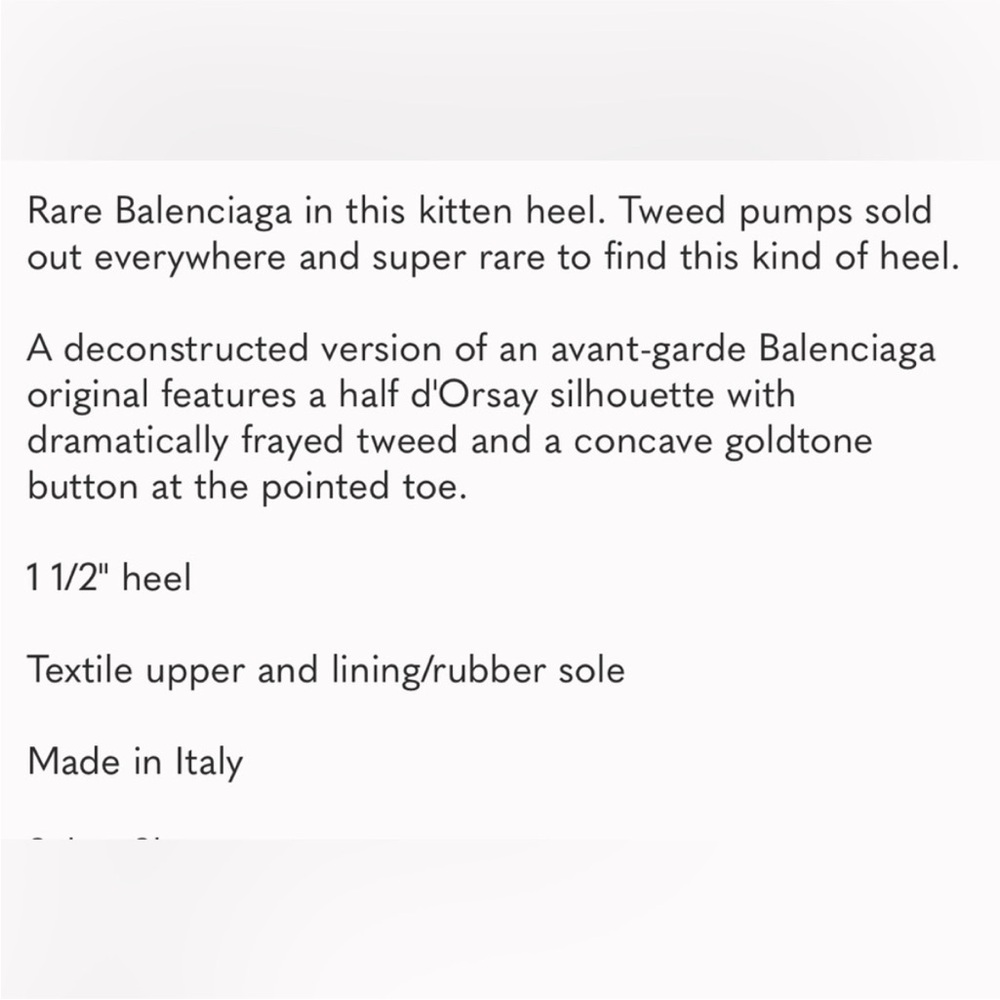 $1,129 Balenciaga Black and White Heels with Chic Tweed Design - Picture 12 of 12